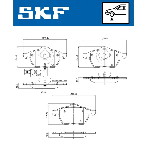 Sada brzdových platničiek kotúčovej brzdy SKF VKBP 80270 E - obr. 1