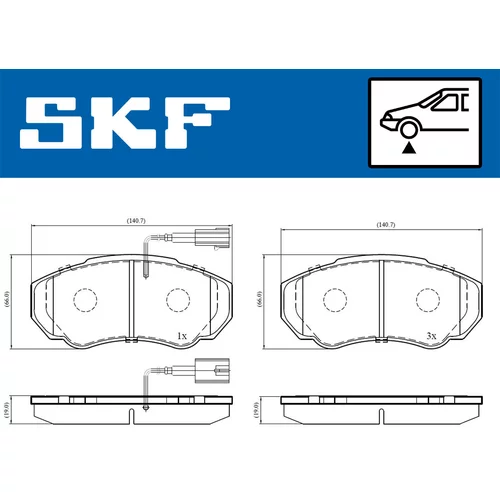 Sada brzdových platničiek kotúčovej brzdy SKF VKBP 80273 E - obr. 1