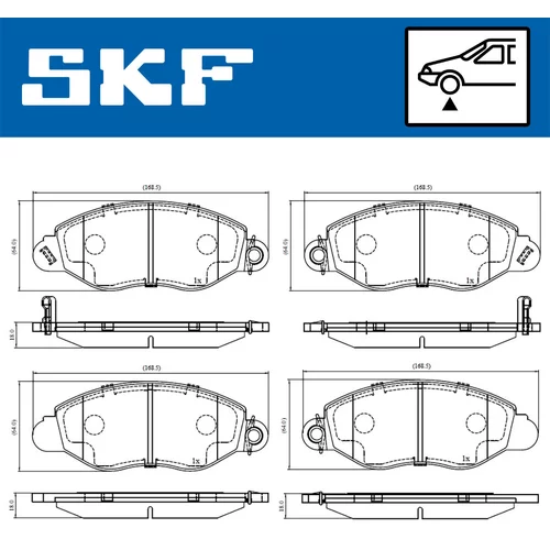 Sada brzdových platničiek kotúčovej brzdy SKF VKBP 80300 A - obr. 1