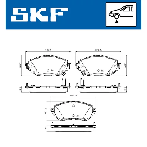 Sada brzdových platničiek kotúčovej brzdy SKF VKBP 80429 A - obr. 1