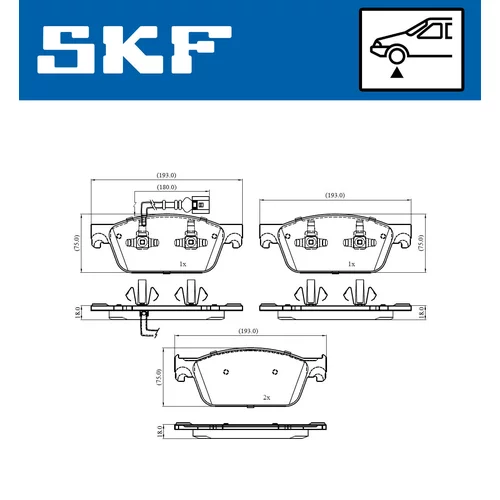 Sada brzdových platničiek kotúčovej brzdy SKF VKBP 80445 E - obr. 1