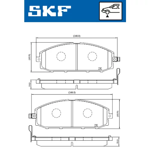 Sada brzdových platničiek kotúčovej brzdy SKF VKBP 80509 A - obr. 1