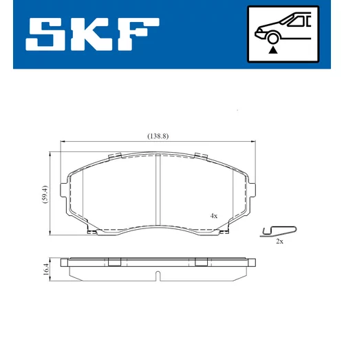 Sada brzdových platničiek kotúčovej brzdy SKF VKBP 80822 A - obr. 1