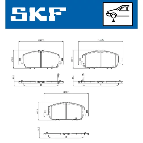 Sada brzdových platničiek kotúčovej brzdy SKF VKBP 81098 A - obr. 1