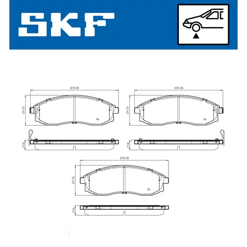 Sada brzdových platničiek kotúčovej brzdy SKF VKBP 81121 A - obr. 1