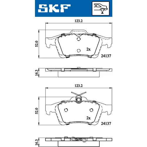 Sada brzdových platničiek kotúčovej brzdy SKF VKBP 90148 - obr. 6