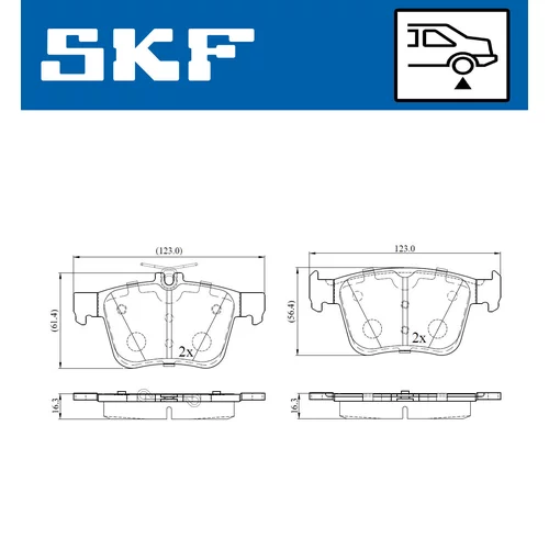 Sada brzdových platničiek kotúčovej brzdy SKF VKBP 90152 - obr. 1