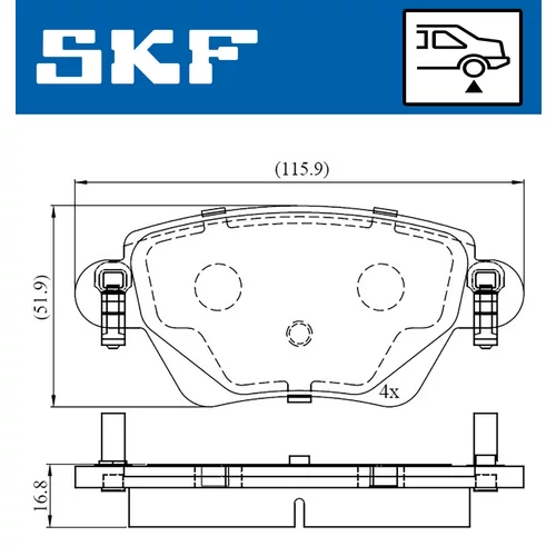 Sada brzdových platničiek kotúčovej brzdy SKF VKBP 90170 - obr. 1