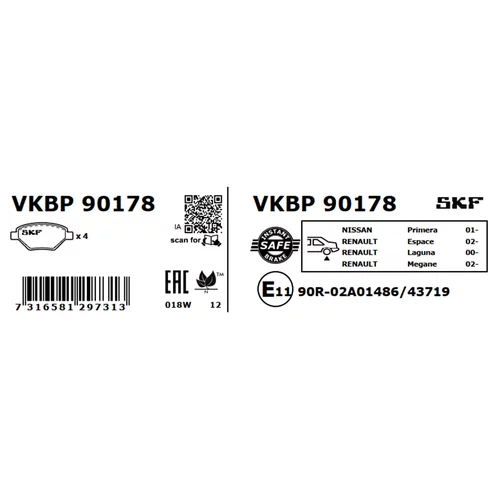 Sada brzdových platničiek kotúčovej brzdy VKBP 90178 /SKF/ - obr. 6