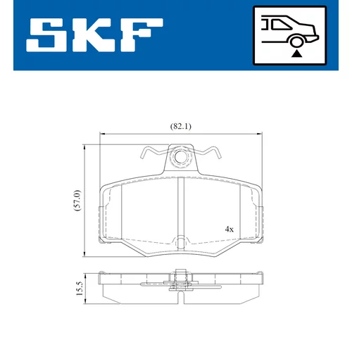 Sada brzdových platničiek kotúčovej brzdy SKF VKBP 90354 - obr. 1