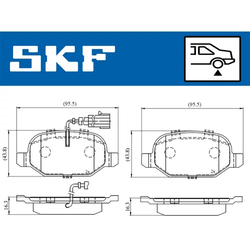 Sada brzdových platničiek kotúčovej brzdy SKF VKBP 90398 E - obr. 1