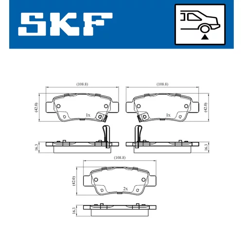 Sada brzdových platničiek kotúčovej brzdy SKF VKBP 90439 A - obr. 1