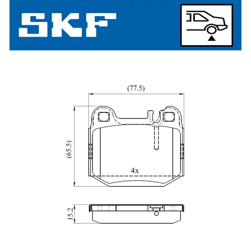 Sada brzdových platničiek kotúčovej brzdy SKF VKBP 90482 - obr. 1