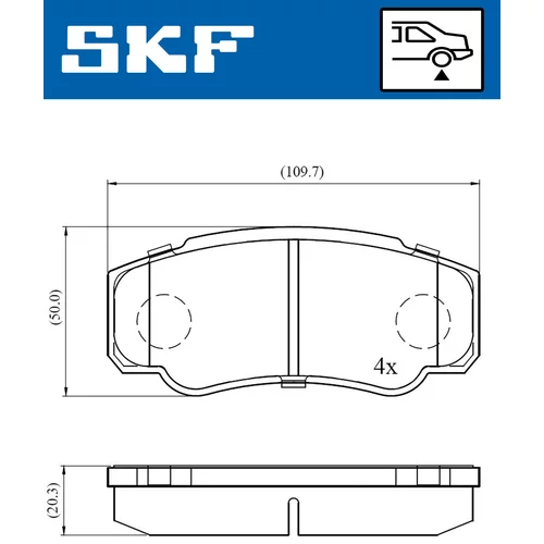 Sada brzdových platničiek kotúčovej brzdy SKF VKBP 90510 - obr. 1