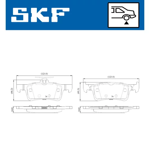 Sada brzdových platničiek kotúčovej brzdy SKF VKBP 90600 - obr. 1