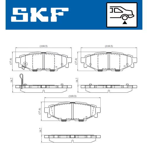 Sada brzdových platničiek kotúčovej brzdy SKF VKBP 91113 A - obr. 1