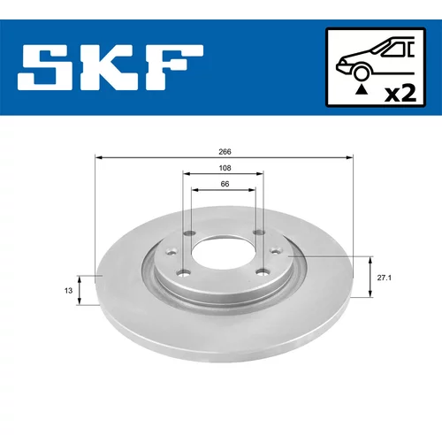 Brzdový kotúč SKF VKBD 80033 S2 - obr. 1