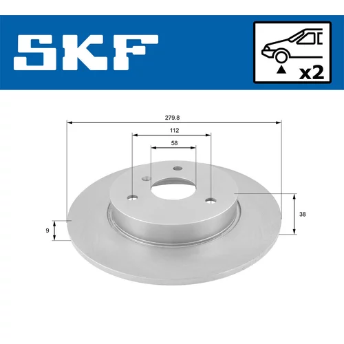 Brzdový kotúč SKF VKBD 80142 S2 - obr. 1