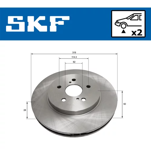 Brzdový kotúč SKF VKBD 80477 V2 - obr. 1