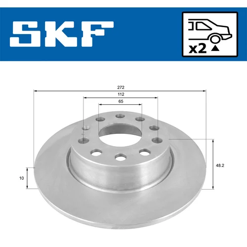 Brzdový kotúč SKF VKBD 90041 S2 - obr. 1