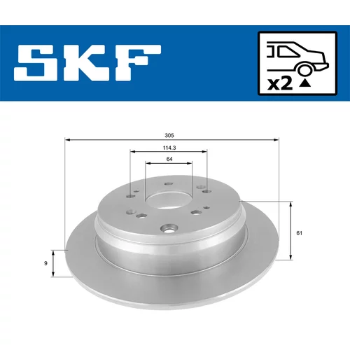 Brzdový kotúč SKF VKBD 90325 S2 - obr. 1