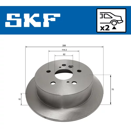 Brzdový kotúč SKF VKBD 90516 S2 - obr. 1