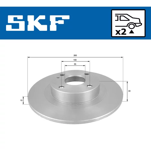 Brzdový kotúč SKF VKBD 91188 S2 - obr. 1