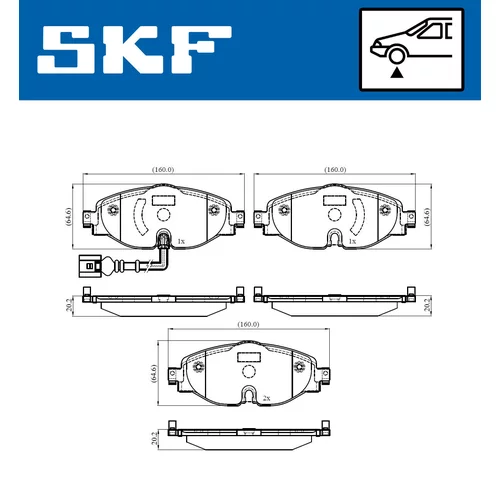 Sada brzdových platničiek kotúčovej brzdy SKF VKBP 80018 E - obr. 1