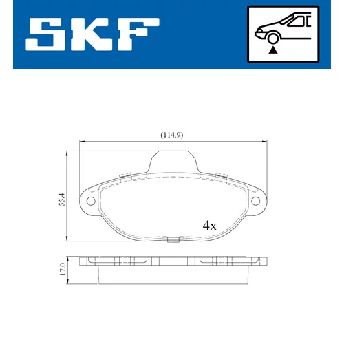 Sada brzdových platničiek kotúčovej brzdy SKF VKBP 80087 E - obr. 1