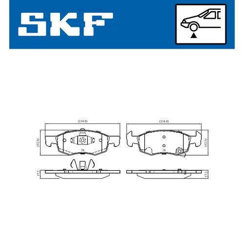 Sada brzdových platničiek kotúčovej brzdy SKF VKBP 80138 A - obr. 1