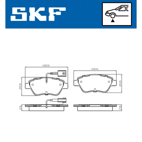 Sada brzdových platničiek kotúčovej brzdy SKF VKBP 80173 E - obr. 1