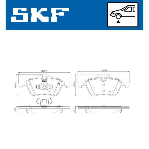 Sada brzdových platničiek kotúčovej brzdy SKF VKBP 80205 - obr. 1