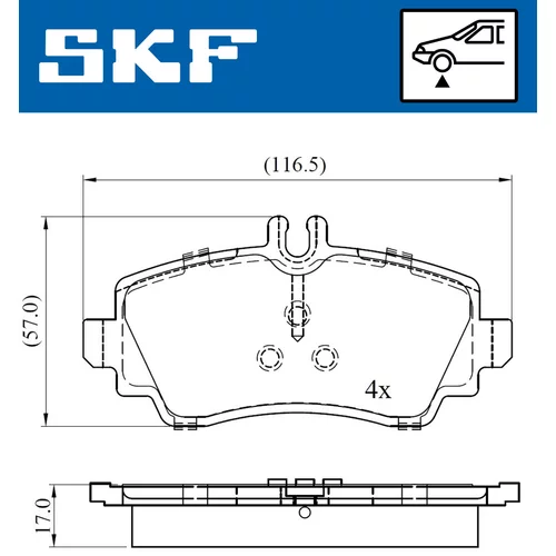 Sada brzdových platničiek kotúčovej brzdy SKF VKBP 80220 - obr. 1