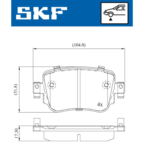 Sada brzdových platničiek kotúčovej brzdy SKF VKBP 80324 - obr. 1