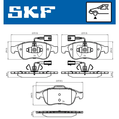 Sada brzdových platničiek kotúčovej brzdy SKF VKBP 80353 E - obr. 1