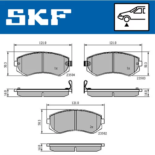 Sada brzdových platničiek kotúčovej brzdy SKF VKBP 80535 A - obr. 1