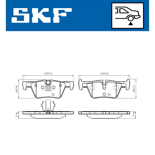 Sada brzdových platničiek kotúčovej brzdy SKF VKBP 90026 - obr. 6