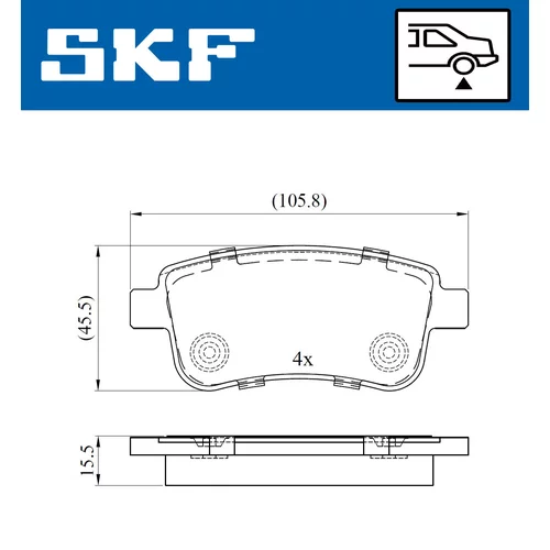 Sada brzdových platničiek kotúčovej brzdy SKF VKBP 90058 - obr. 1