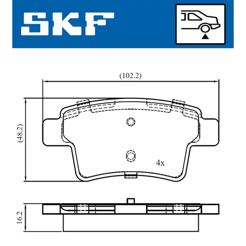 Sada brzdových platničiek kotúčovej brzdy SKF VKBP 90088 - obr. 1