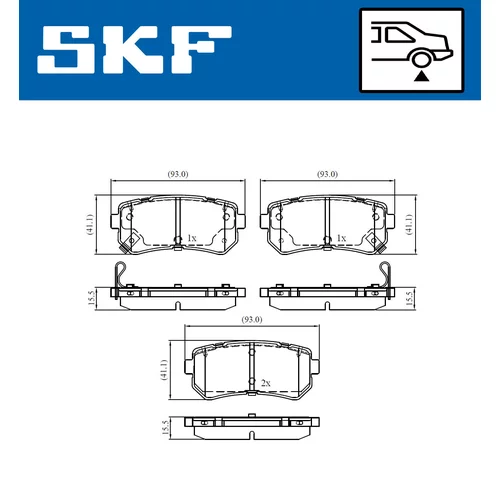 Sada brzdových platničiek kotúčovej brzdy SKF VKBP 90139 A - obr. 1