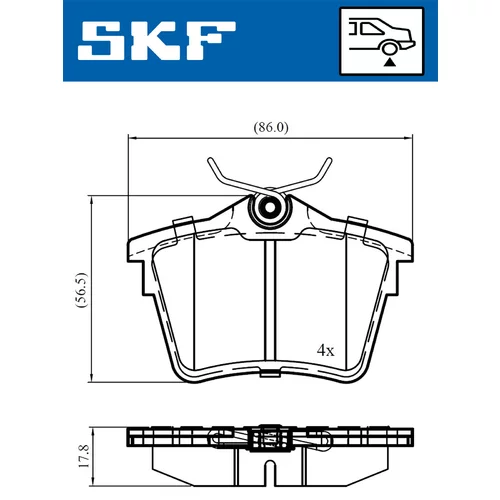 Sada brzdových platničiek kotúčovej brzdy SKF VKBP 90186 - obr. 1