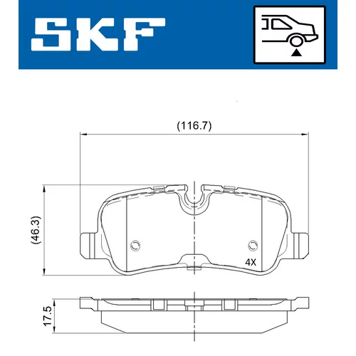 Sada brzdových platničiek kotúčovej brzdy SKF VKBP 90257 - obr. 1