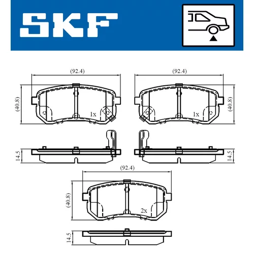 Sada brzdových platničiek kotúčovej brzdy SKF VKBP 90276 A - obr. 1