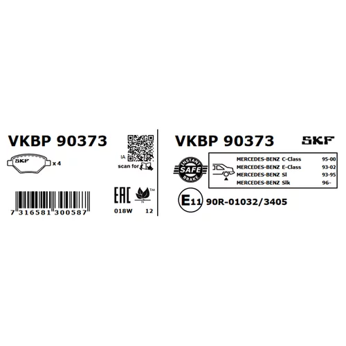 Sada brzdových platničiek kotúčovej brzdy SKF VKBP 90373 - obr. 7