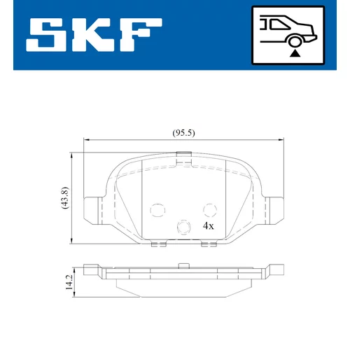 Sada brzdových platničiek kotúčovej brzdy SKF VKBP 90414 - obr. 1