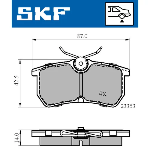 Sada brzdových platničiek kotúčovej brzdy VKBP 90484 /SKF/ - obr. 1