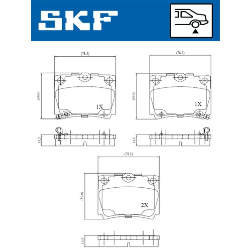 Sada brzdových platničiek kotúčovej brzdy SKF VKBP 90640 A - obr. 1