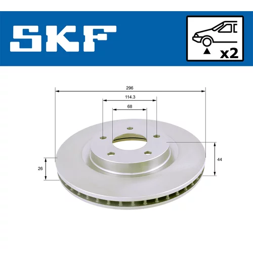 Brzdový kotúč SKF VKBD 80070 V2 - obr. 1