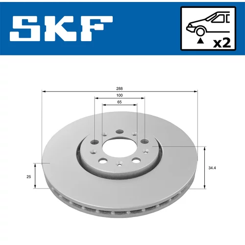 Brzdový kotúč SKF VKBD 80074 V2 - obr. 1