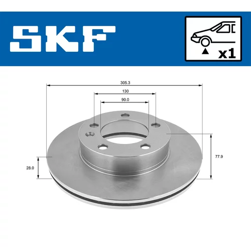 Brzdový kotúč SKF VKBD 80109 V1 - obr. 1